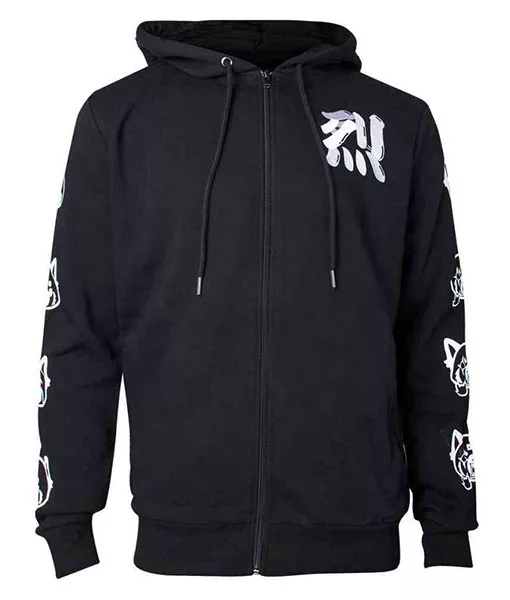 Aggretsuko Sleeves Faces Black Hoodie | TLC