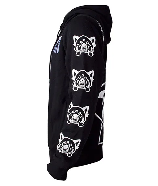 Aggretsuko Sleeves Faces Black Hoodie | TLC