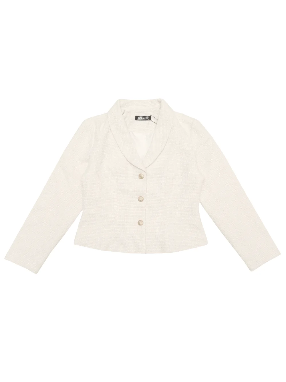 Allegra K- Tweed Lapel Long Sleeves Blazer Jackets