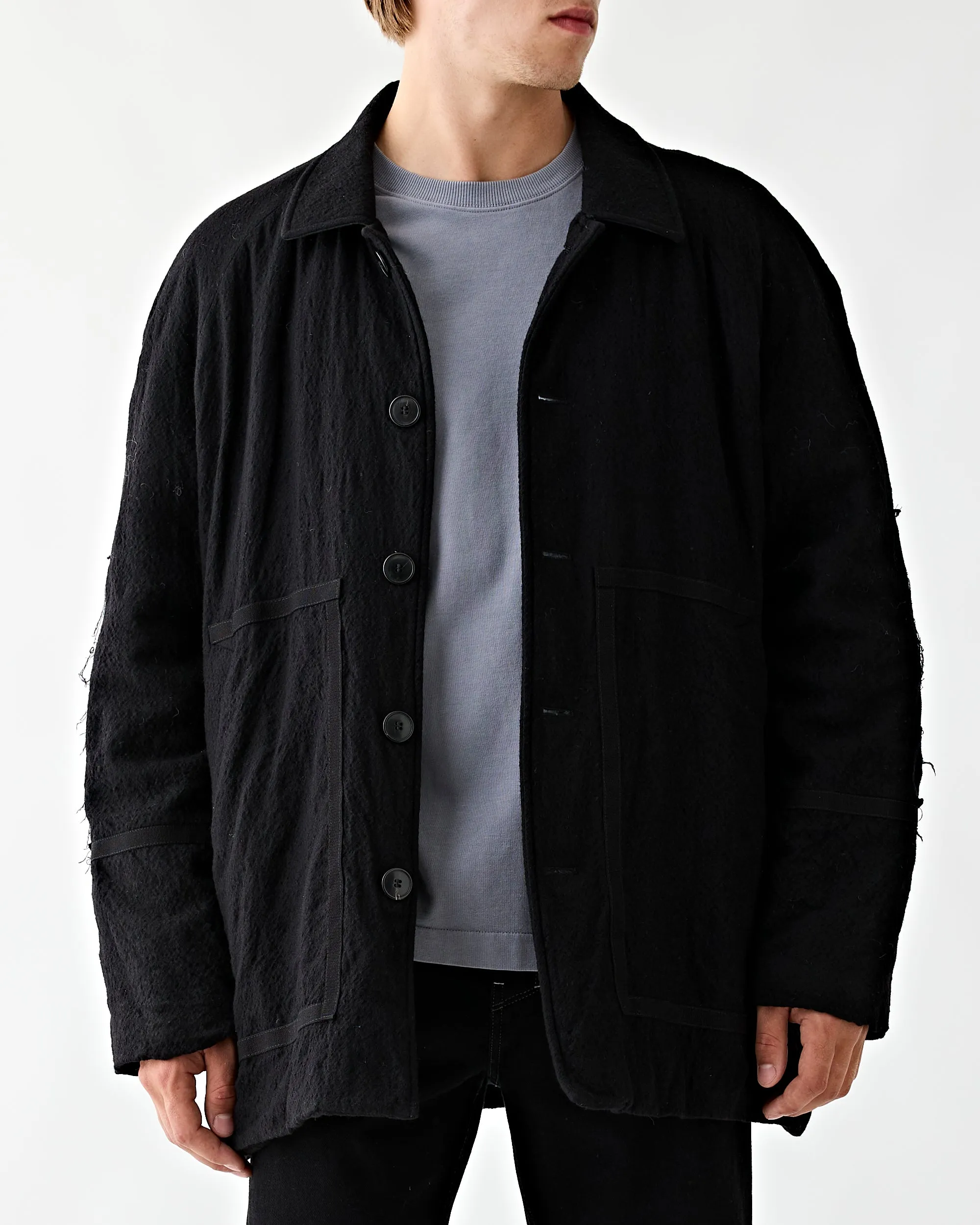 AM2-3 Wool Coat Black