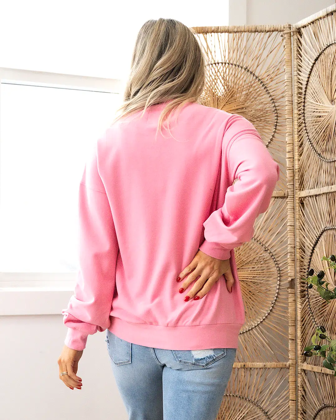 Ampersand Ave Performance Fleece University Pullover - Pink Tulip