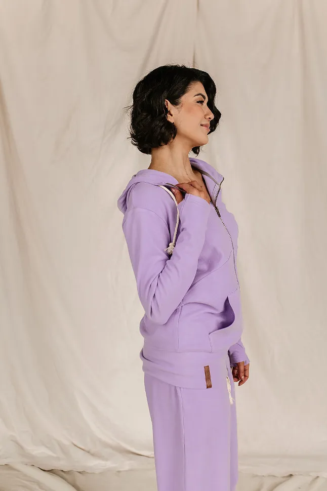 Ampersand Avenue Fullzip Sweatshirt Performance Fleece - Wisteria