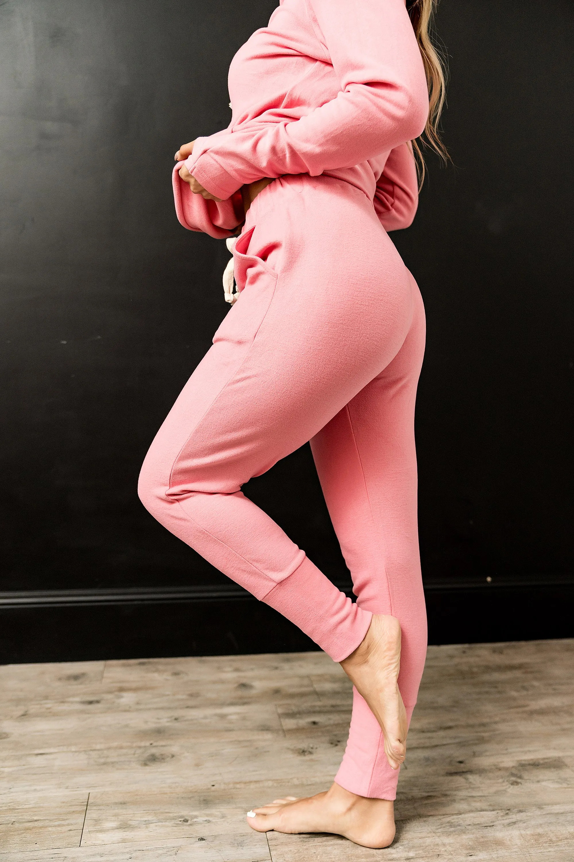 Ampersand Performance Fleece Joggers - Pink Tulip