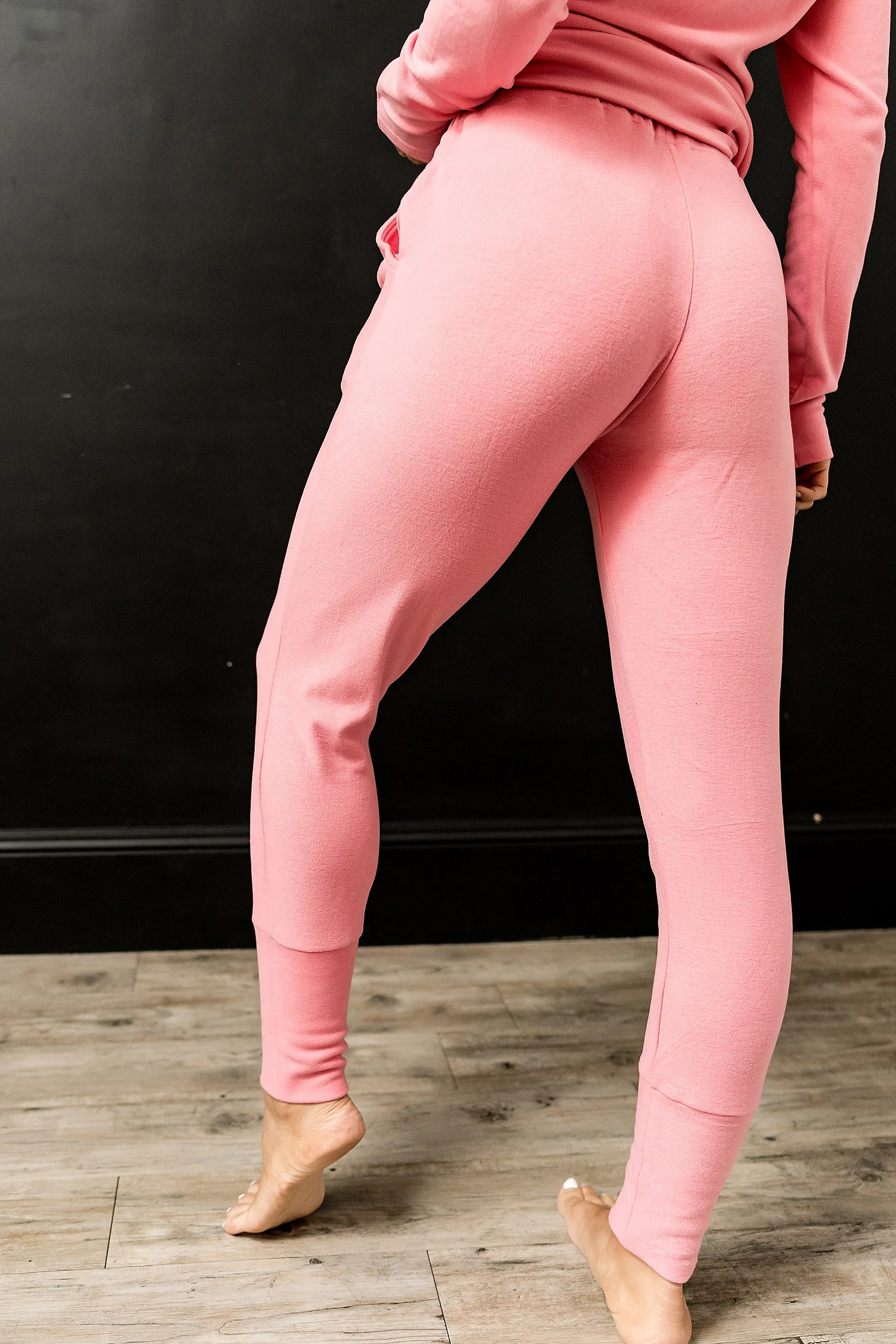 Ampersand Performance Fleece Joggers - Pink Tulip