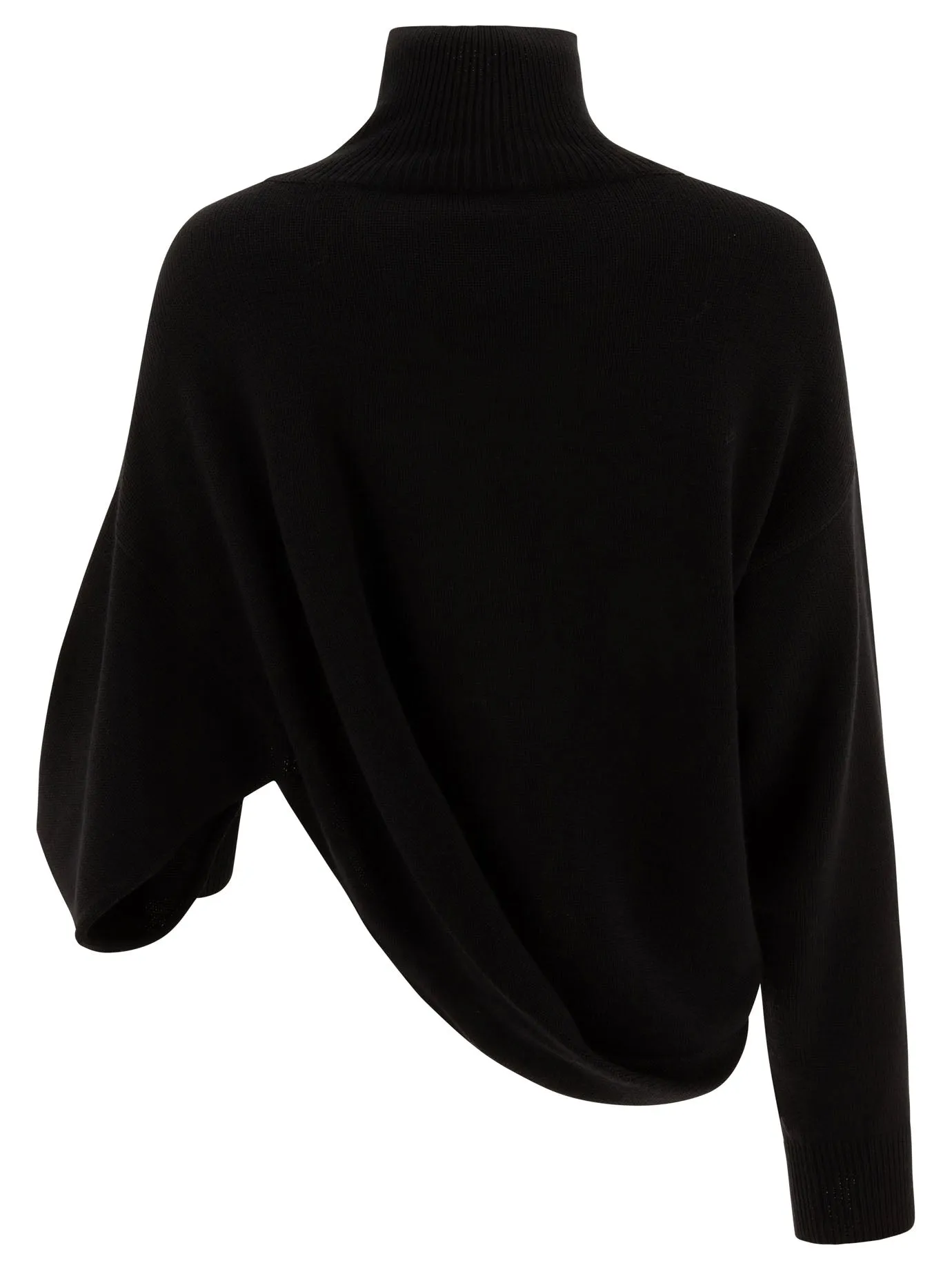 Asymmetric Turtleneck Sweater Knitwear Black