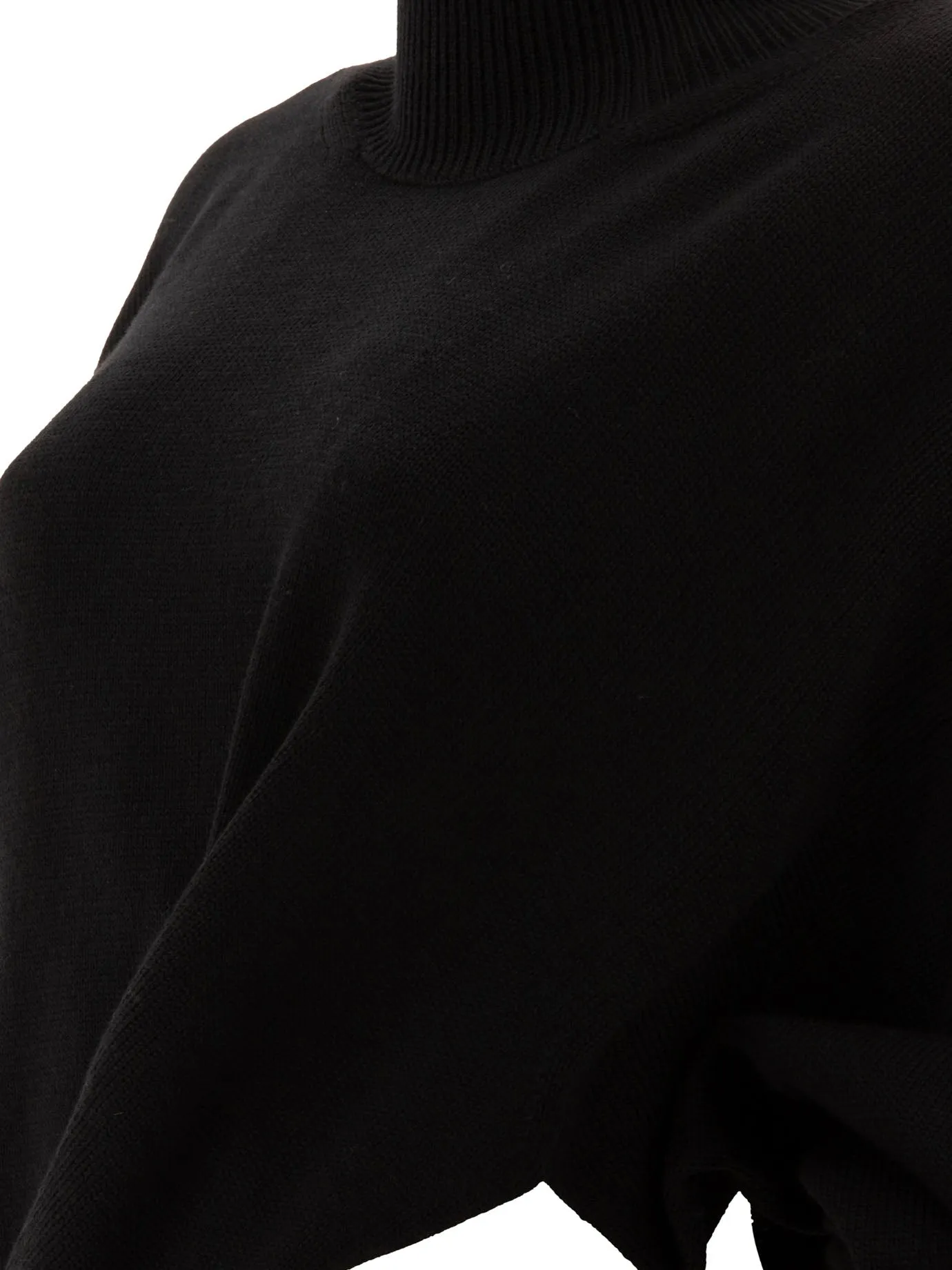 Asymmetric Turtleneck Sweater Knitwear Black