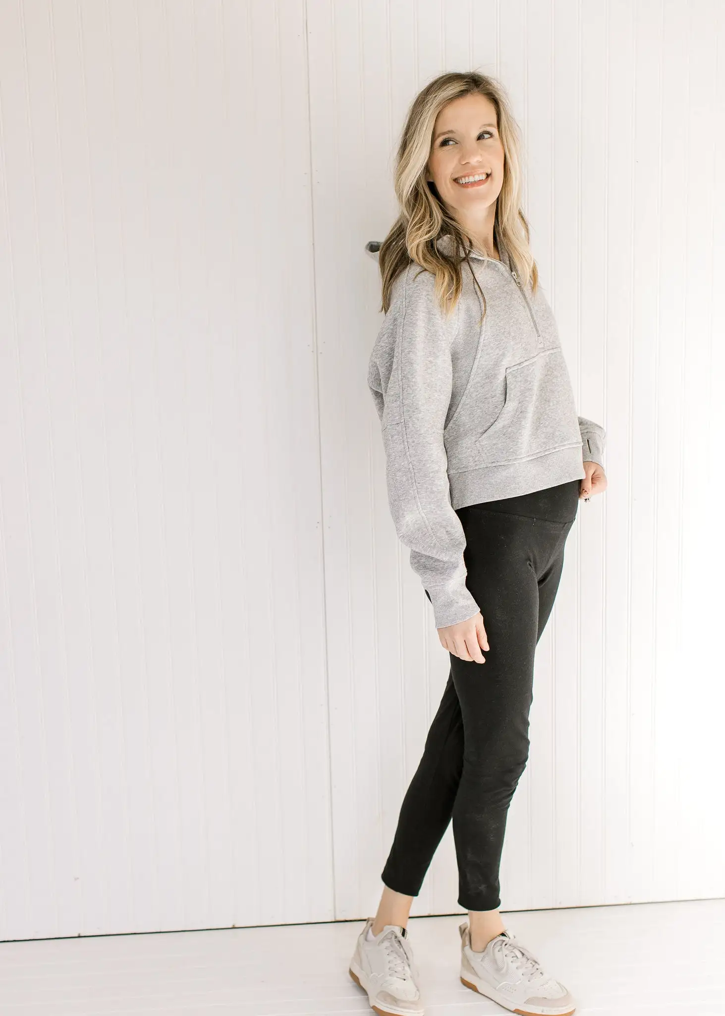 Athleisure Gray Cropped 1/4 Zip