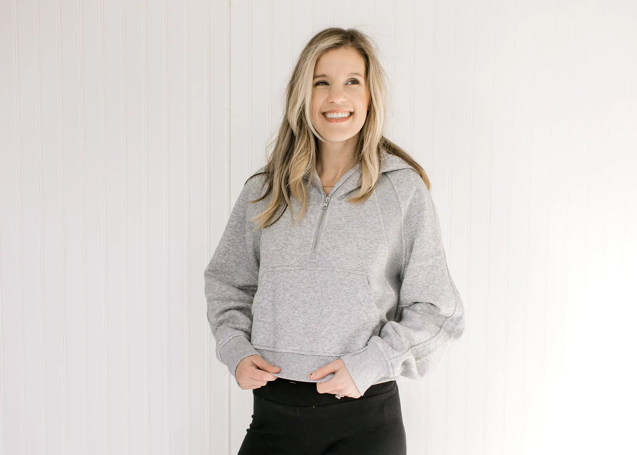 Athleisure Gray Cropped 1/4 Zip