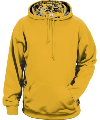 Badger Men's Digital Camo Colorblock Performance Fleece Hooded Sweatshirt