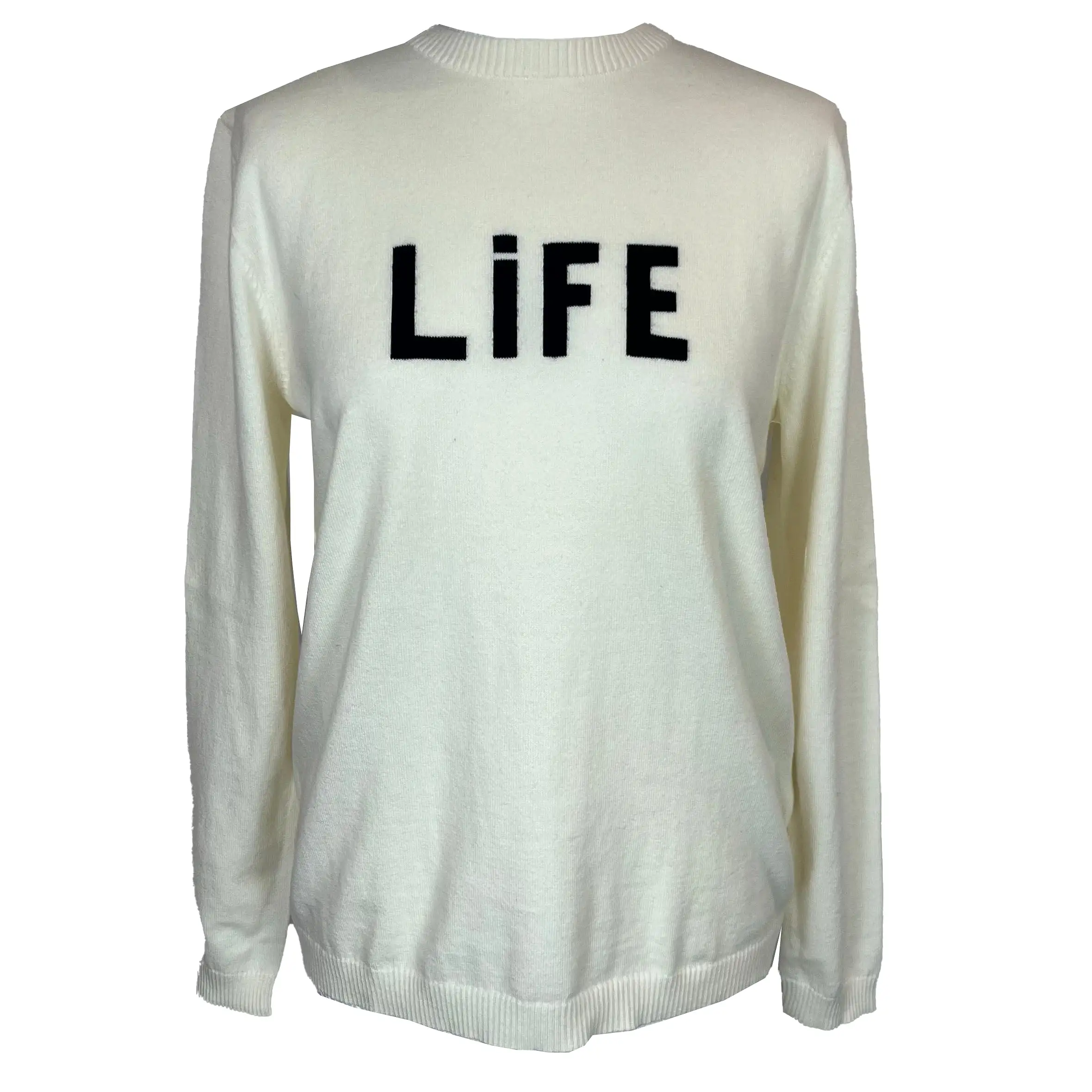 Bella Freud Brand New 295 Cream LIFE Cotton & Cashmere Sweater XS