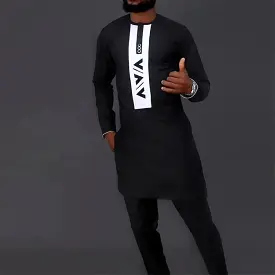 Black African Clothing Outfit Set Summer