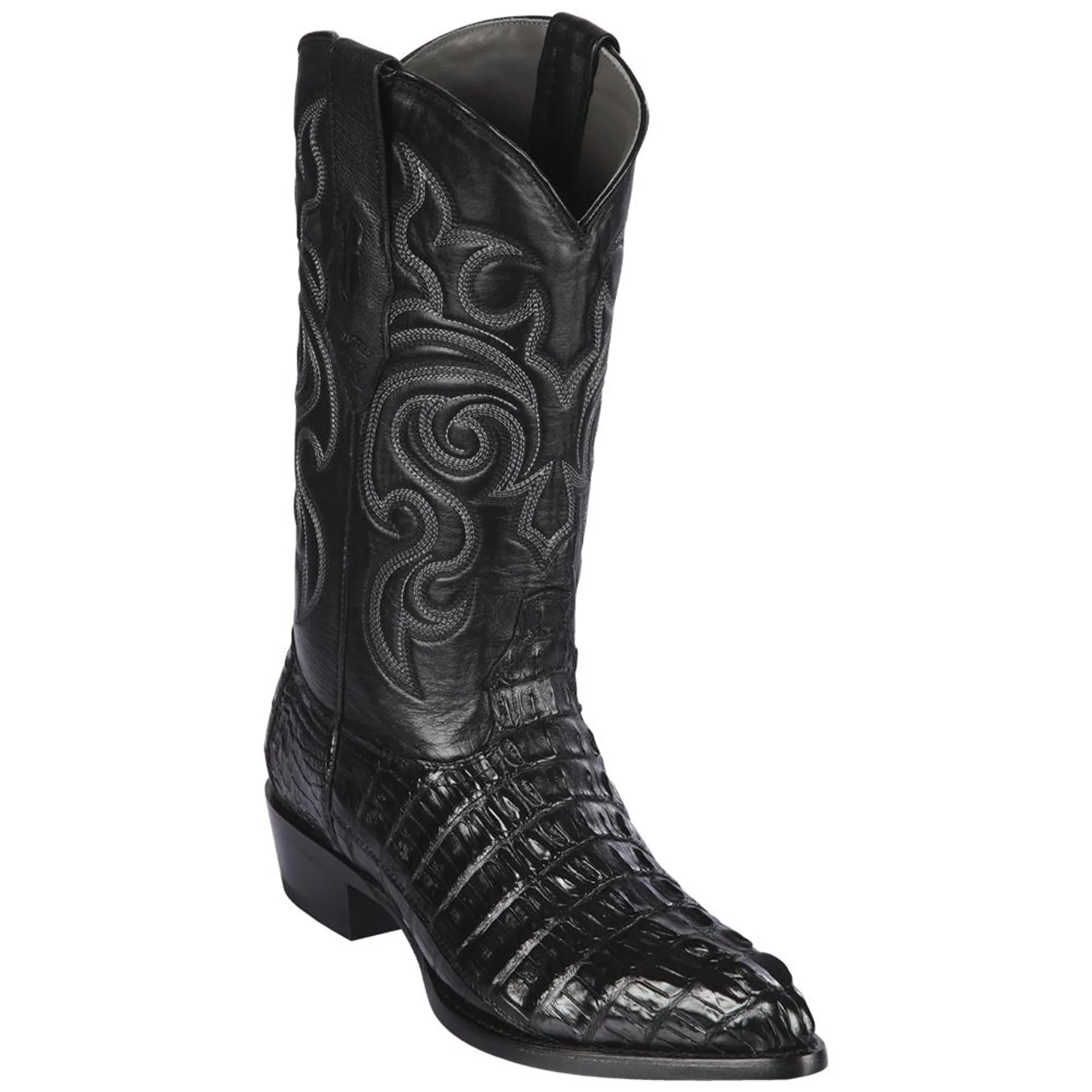 Black Caiman Tail Cowboy Boots