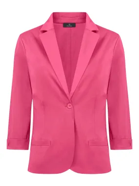 Blazer con manica 3/4 in Satin Power - Hot Pink