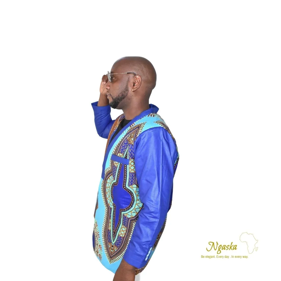 Blue Dashiki Jacket DJB