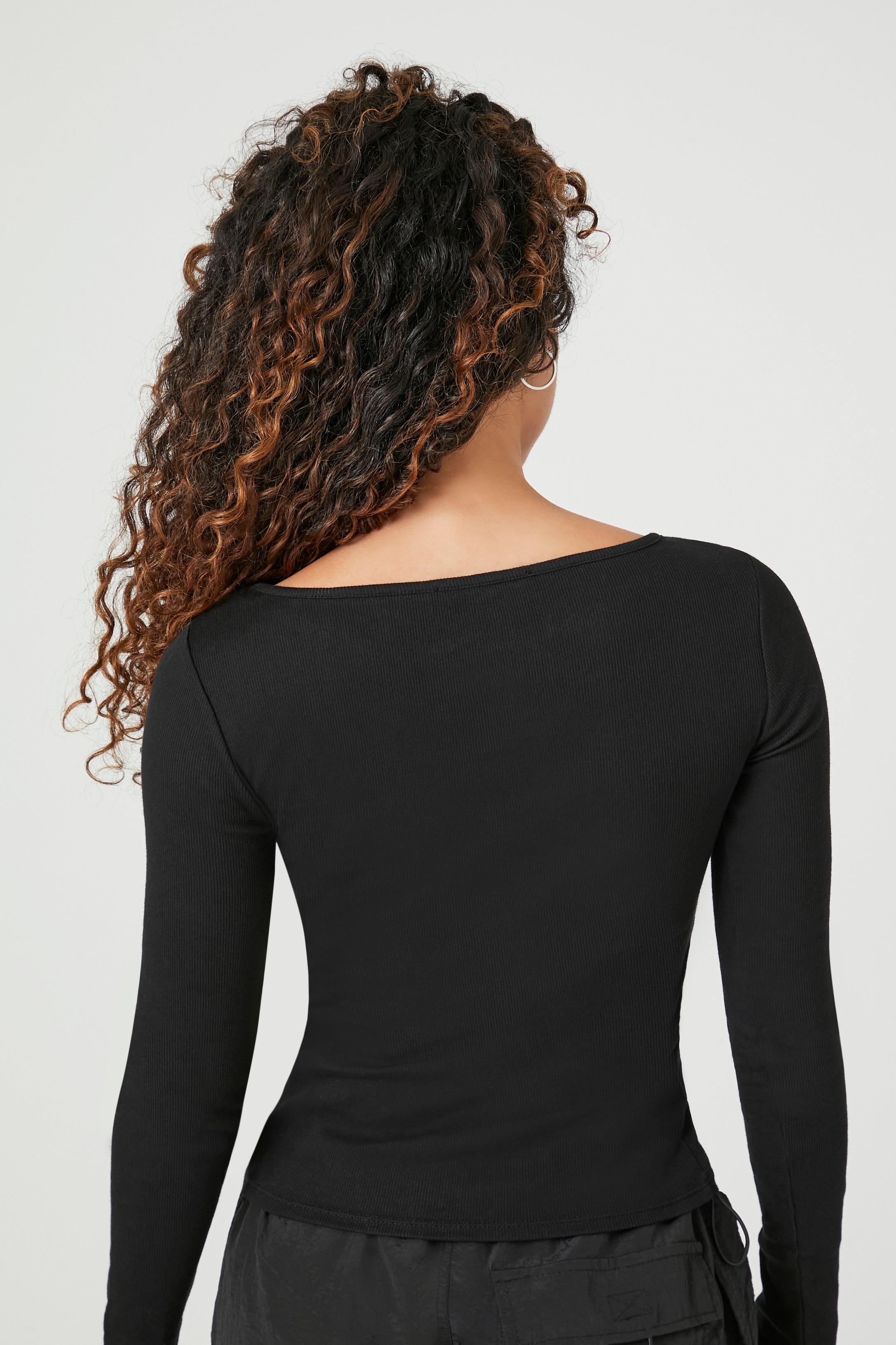 Boat Neck Long-Sleeve Top