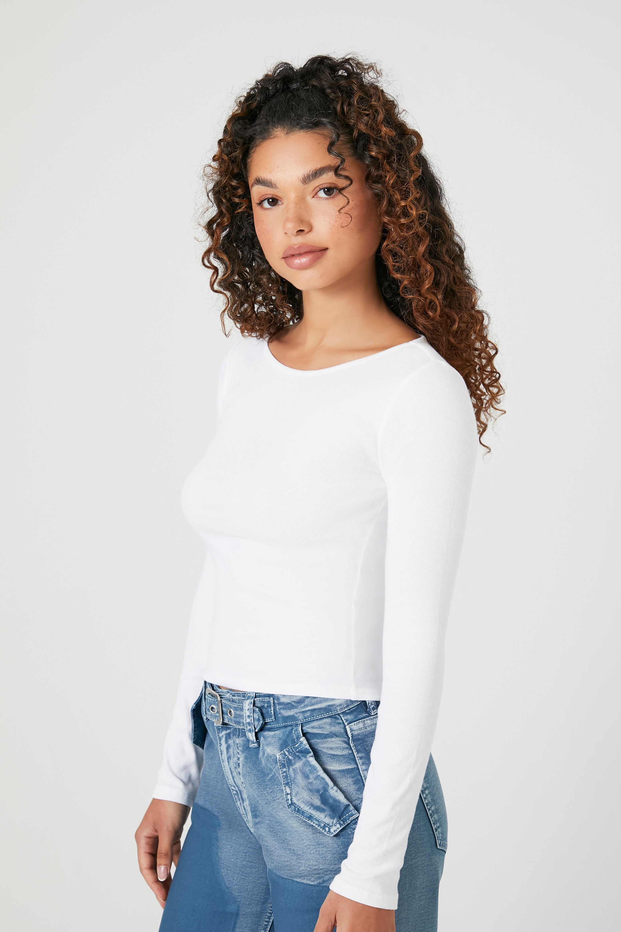 Boat Neck Long-Sleeve Top