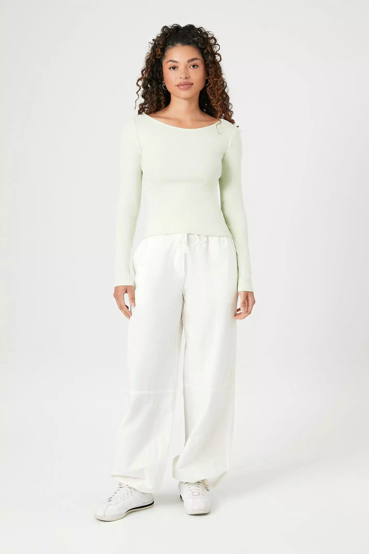 Boat Neck Long-Sleeve Top