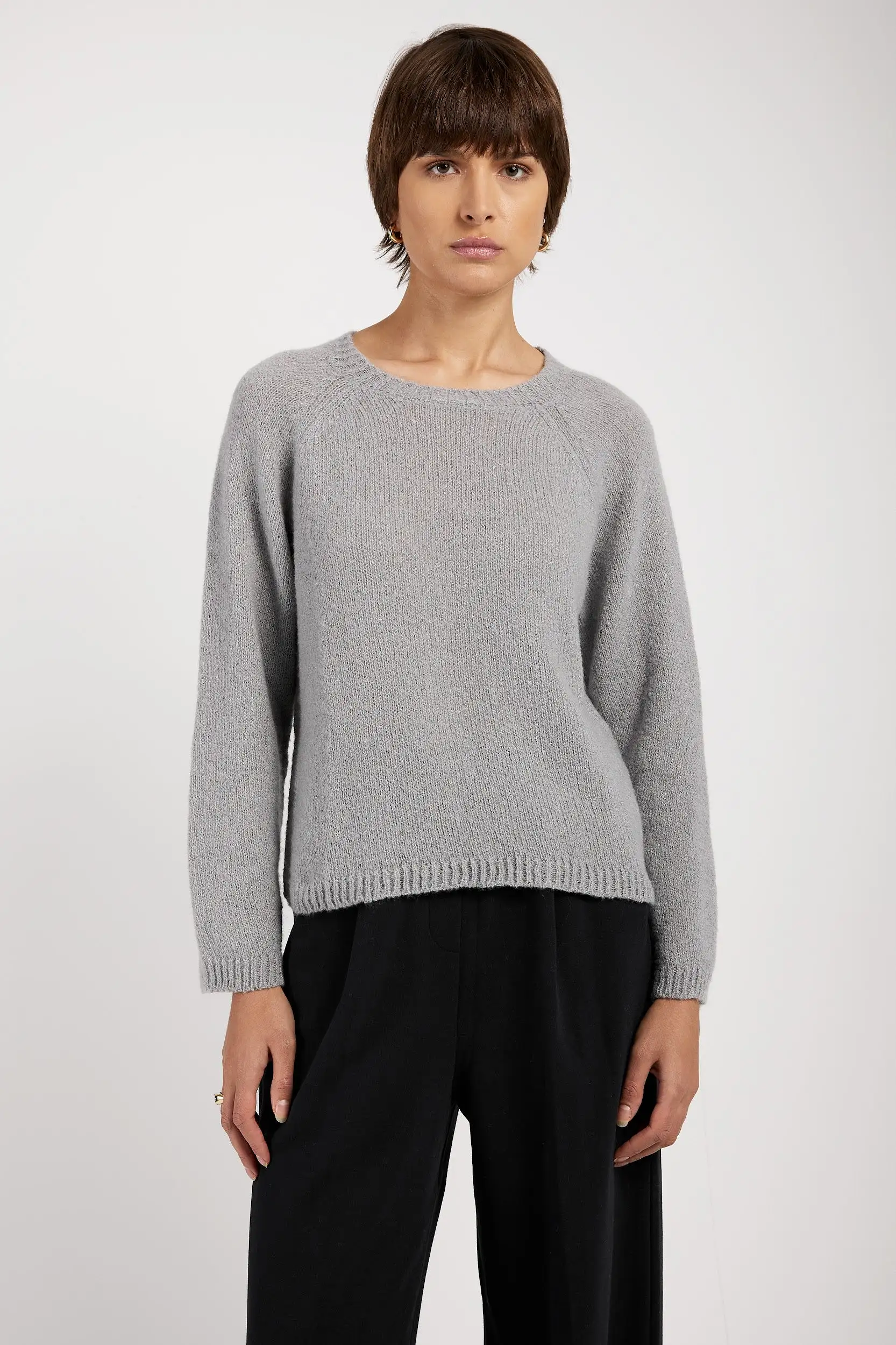 Bouclé Sweater in Heather Grey