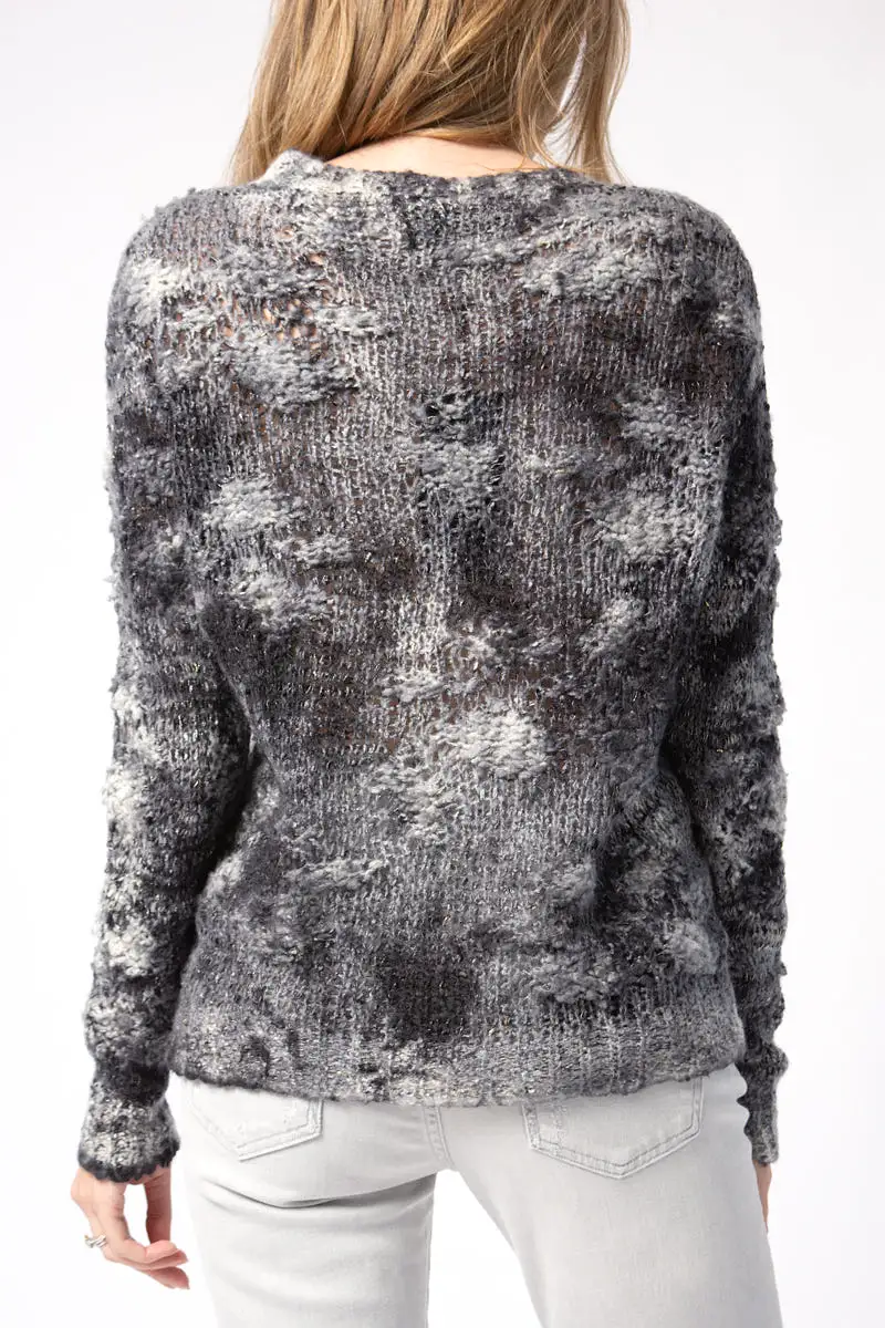 Brushed Cashmere Silk Sweater in Marmo