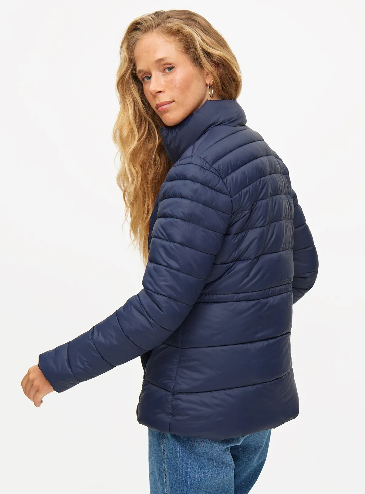 Buy Navy Lightweight Padded Pack-Away Jacket M | Jackets | Tu