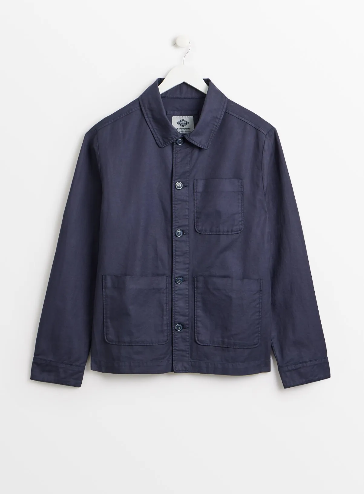 Buy UNION WORKS Navy Linen Blend Chore Jacket M | Coats and jackets | Tu