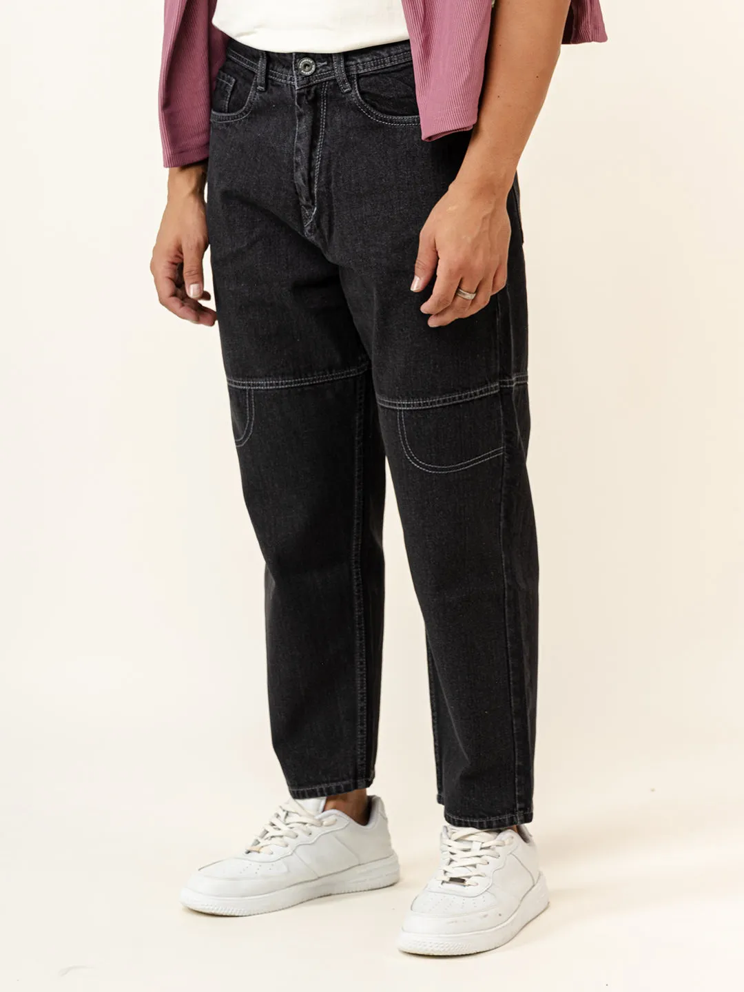 Carbon Black Baggy Fit Denim Jeans