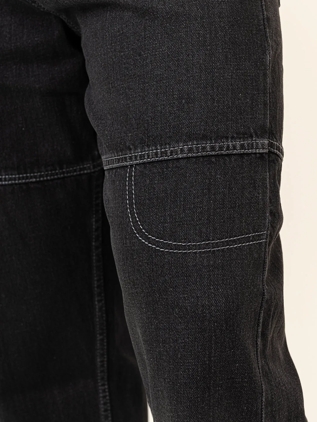 Carbon Black Baggy Fit Denim Jeans