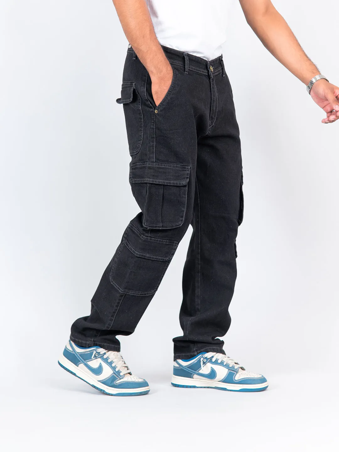 Carbon Black Cargo Jeans