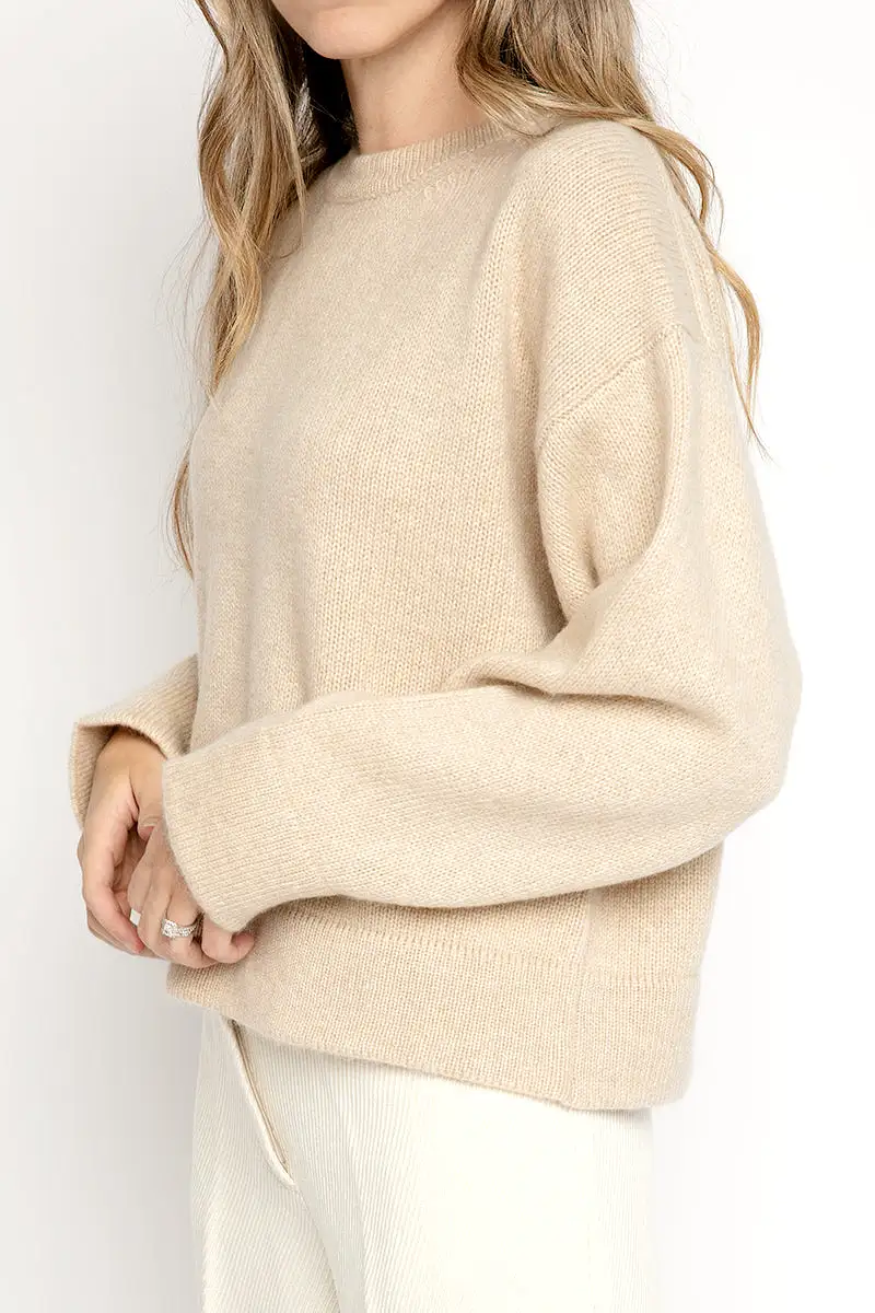 Cashmere Mohair Boxy Sweater in Miele