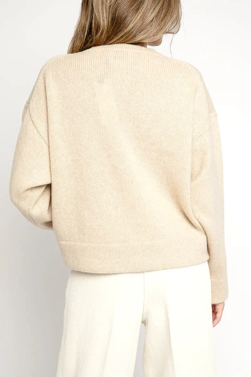 Cashmere Mohair Boxy Sweater in Miele