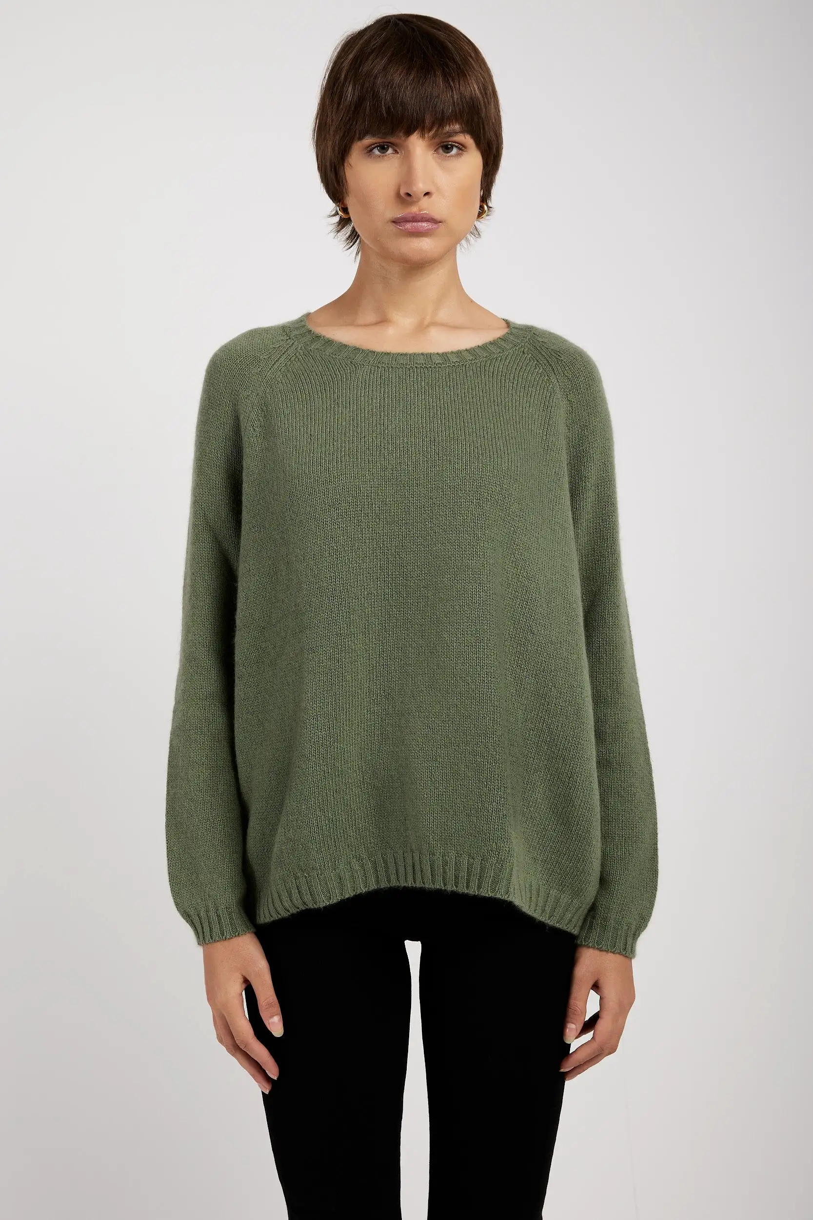 Cashmere Sweater in Pesto