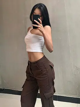 Casual Wide Leg Women Cargo Pants