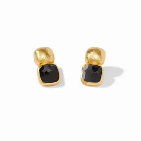 Catalina Gold Obsidian Black Earrings by Julie Vos