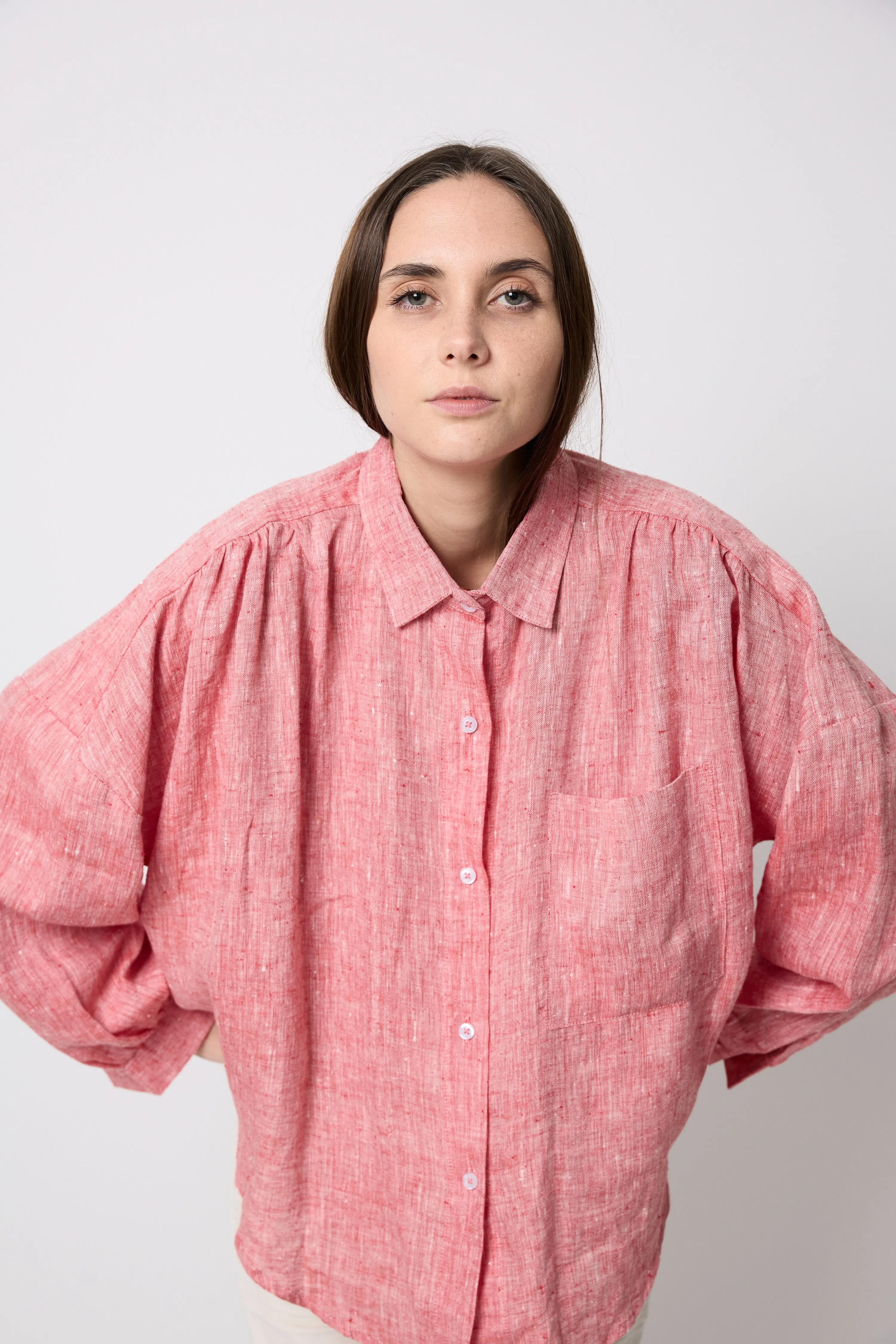 Chambray Parr Blouse ° Scarlet