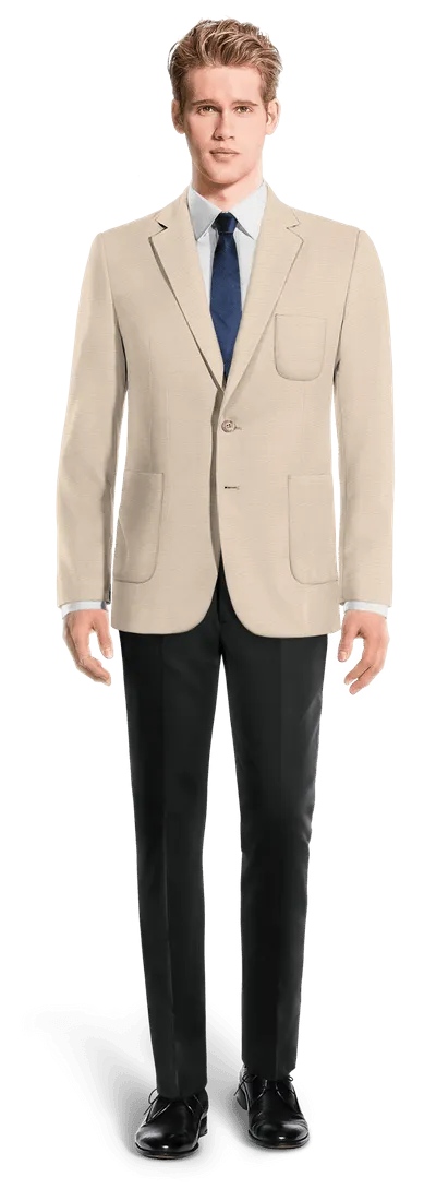 Champagne essential Suit Jacket with patched pockets