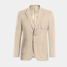 Champagne essential Suit Jacket with patched pockets