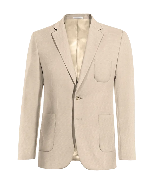 Champagne essential Suit Jacket with patched pockets