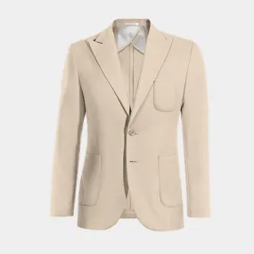 Champagne peak lapel essential unlined Jacket with patched pockets