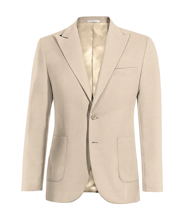 Champagne peak lapel slim fit Jacket with patched pockets