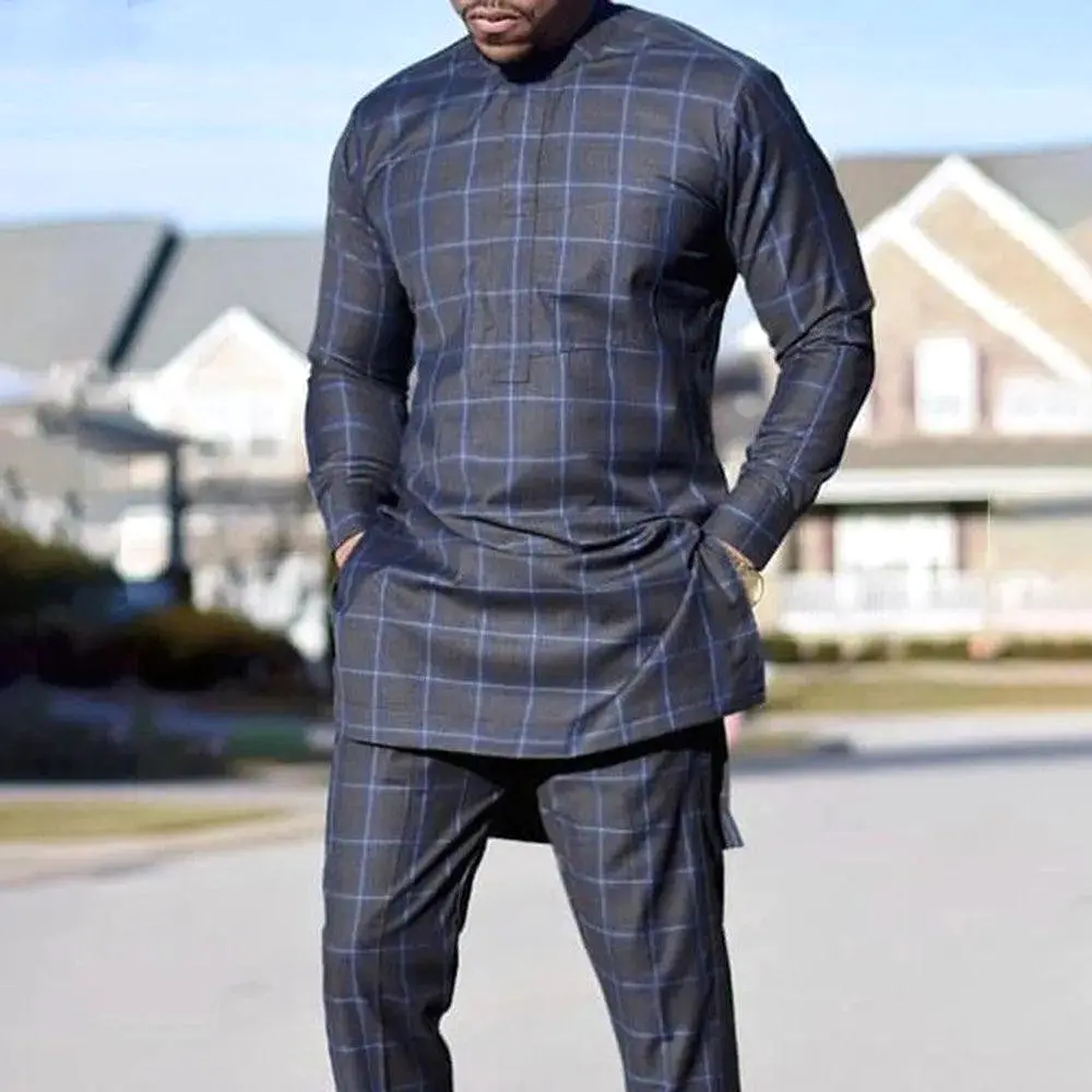 Checkered African Clothing Outfit Set