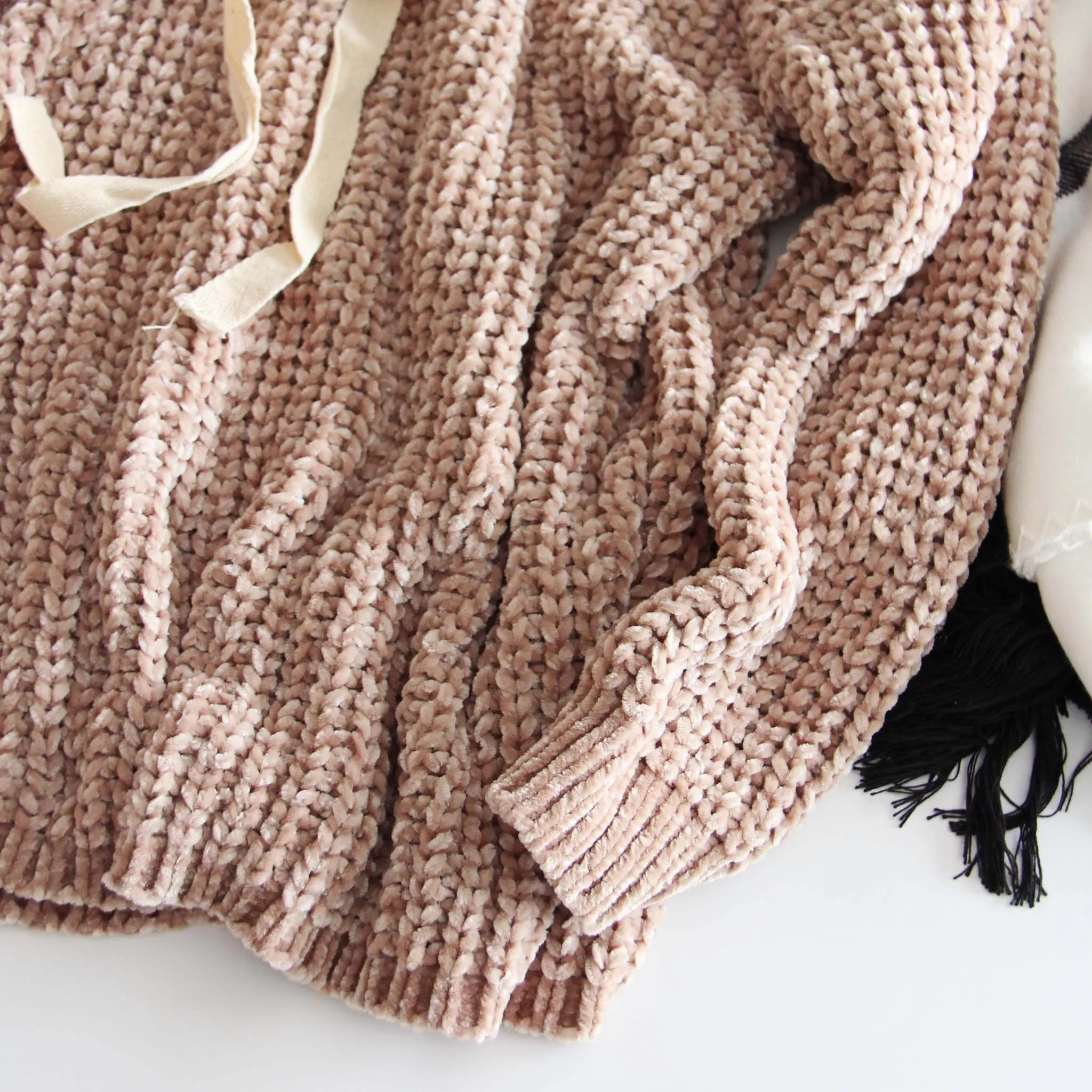 Chenille & Tie Sweater