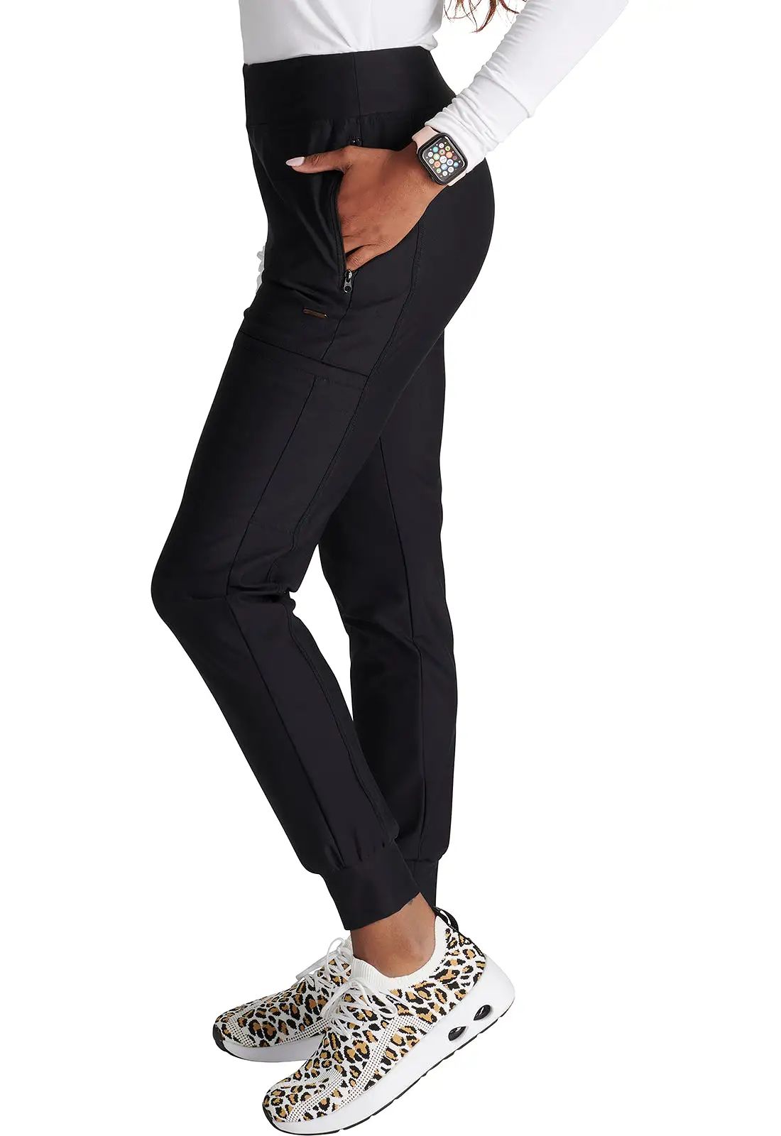 Cherokee Form CK092 Women's Mid-Rise Jogger Scrub Pant - PETITE