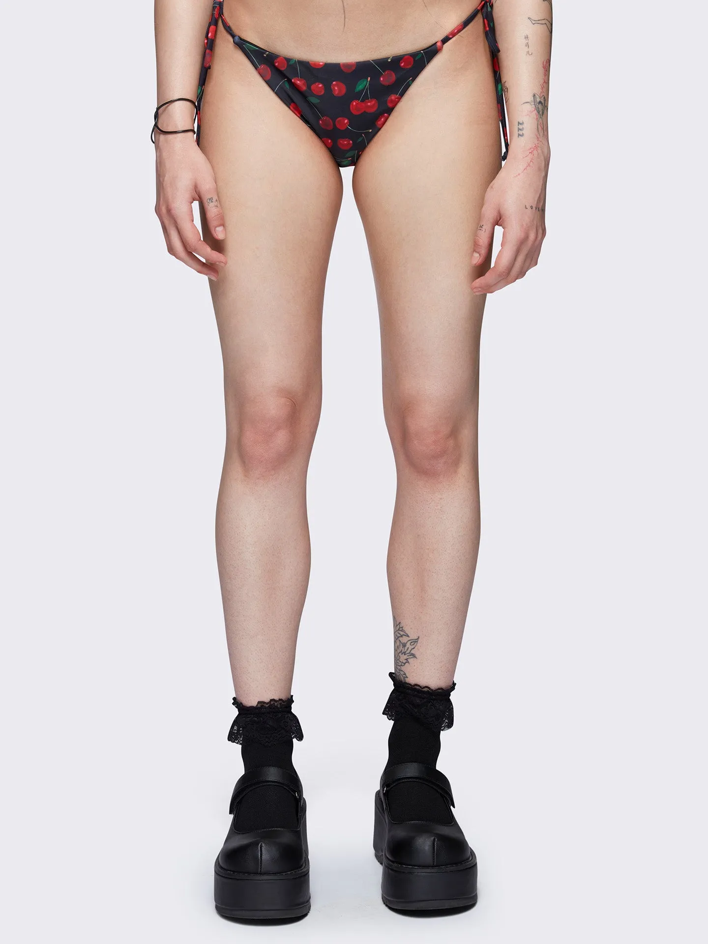 Cherry Bomb Tie Side Bikini Bottoms