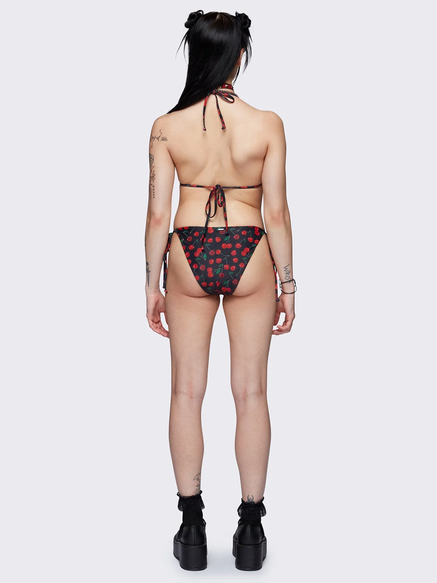 Cherry Bomb Tie Side Bikini Bottoms