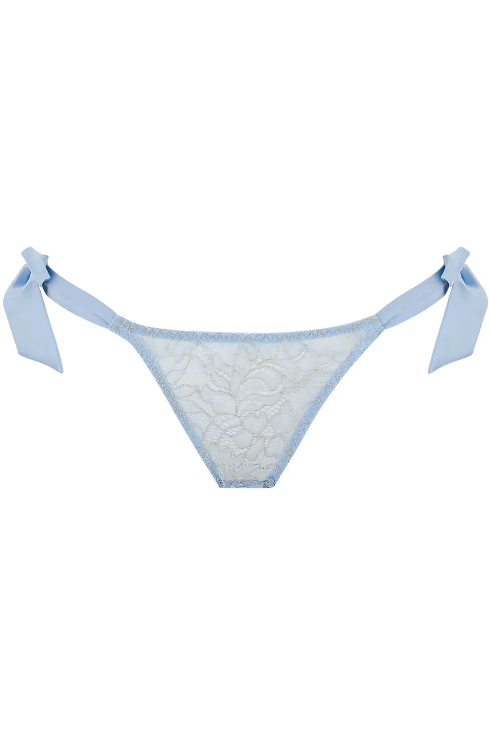 Coco de Mer - Ella Side Tie Knicker | Sky Blue