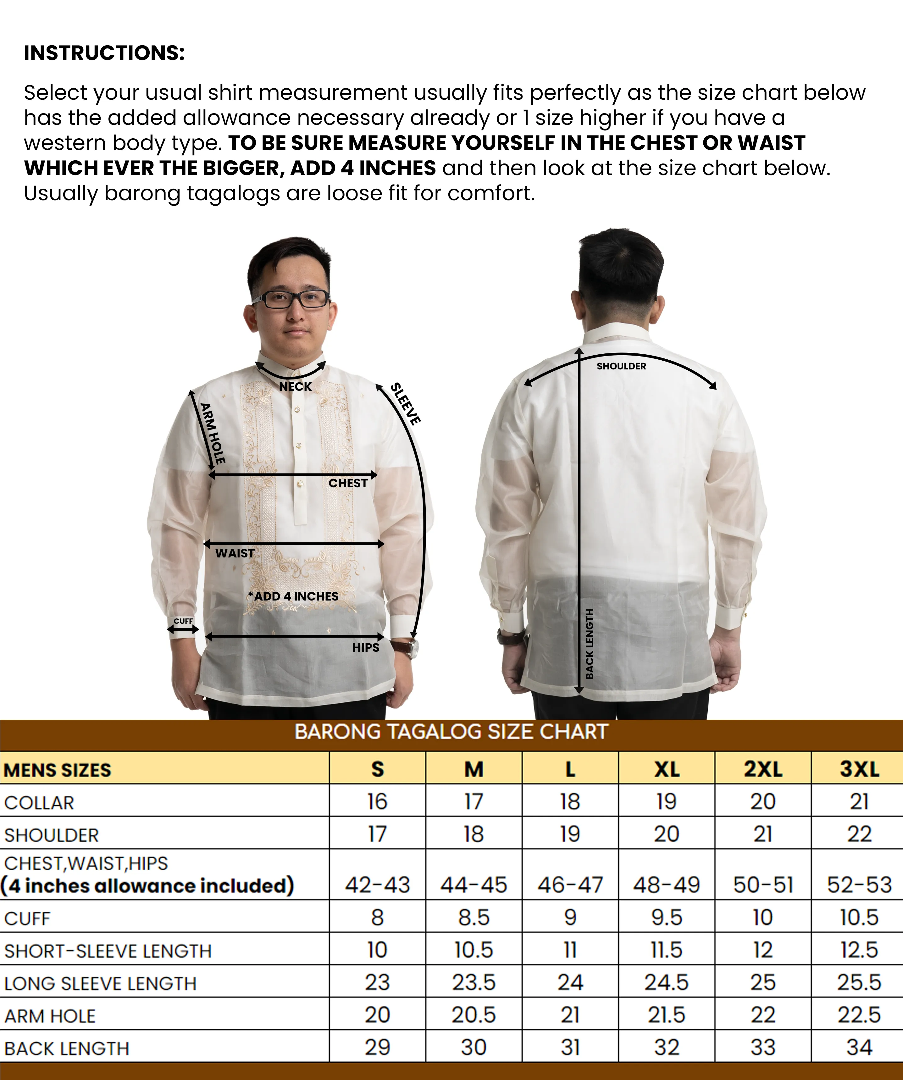 Cocoon White Premium Barong Tagalog Coat - Evan - JS43