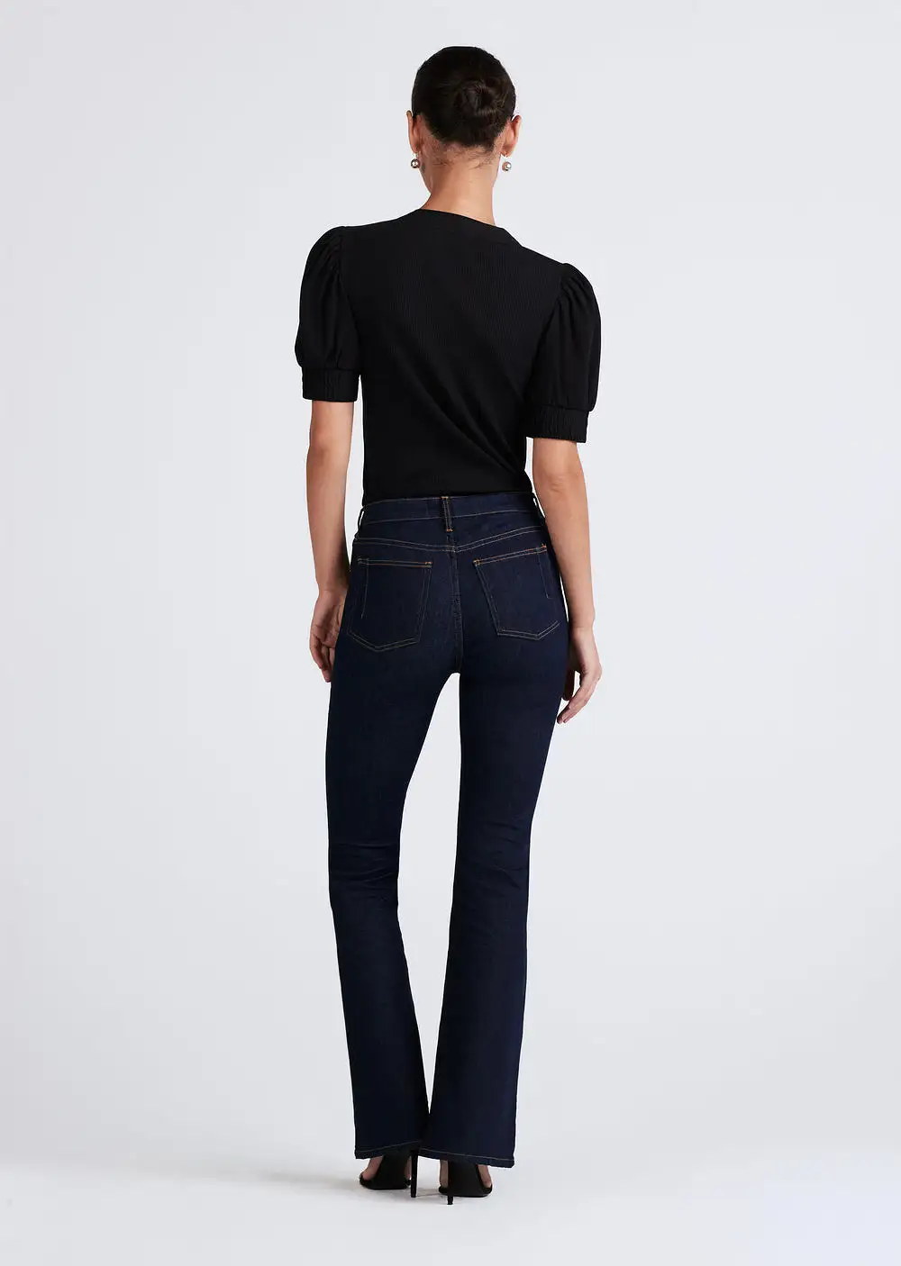 Derek Lam Heather V-Neck Puff Sleeve Tee