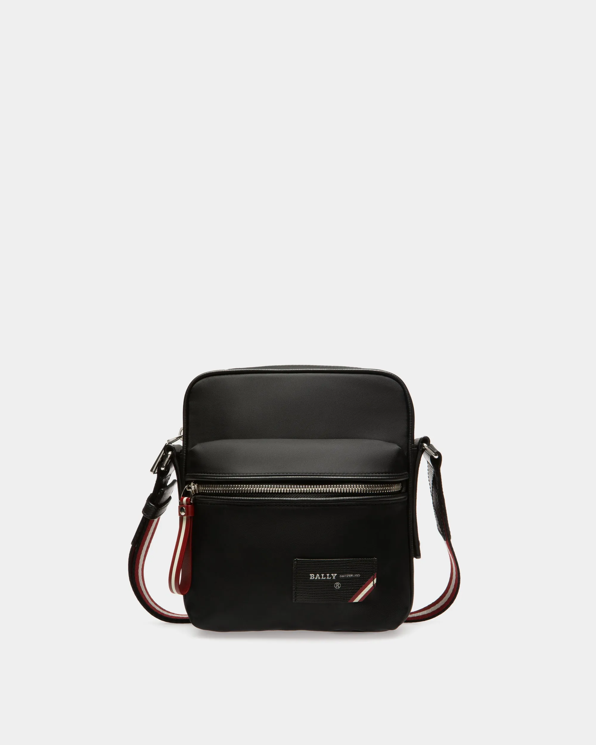 Explore Crossbody Bag In Black Leather And Nylon