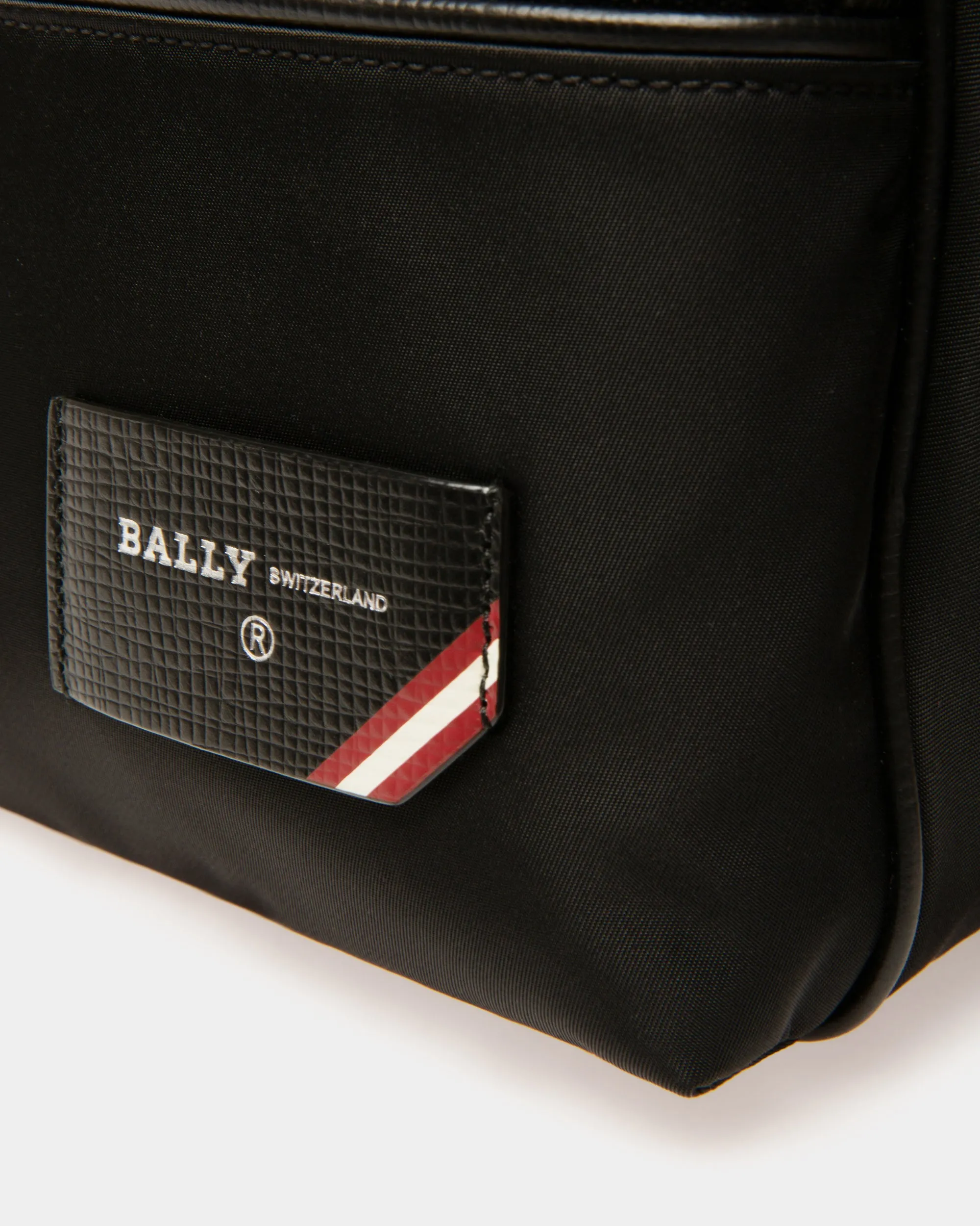 Explore Crossbody Bag In Black Leather And Nylon