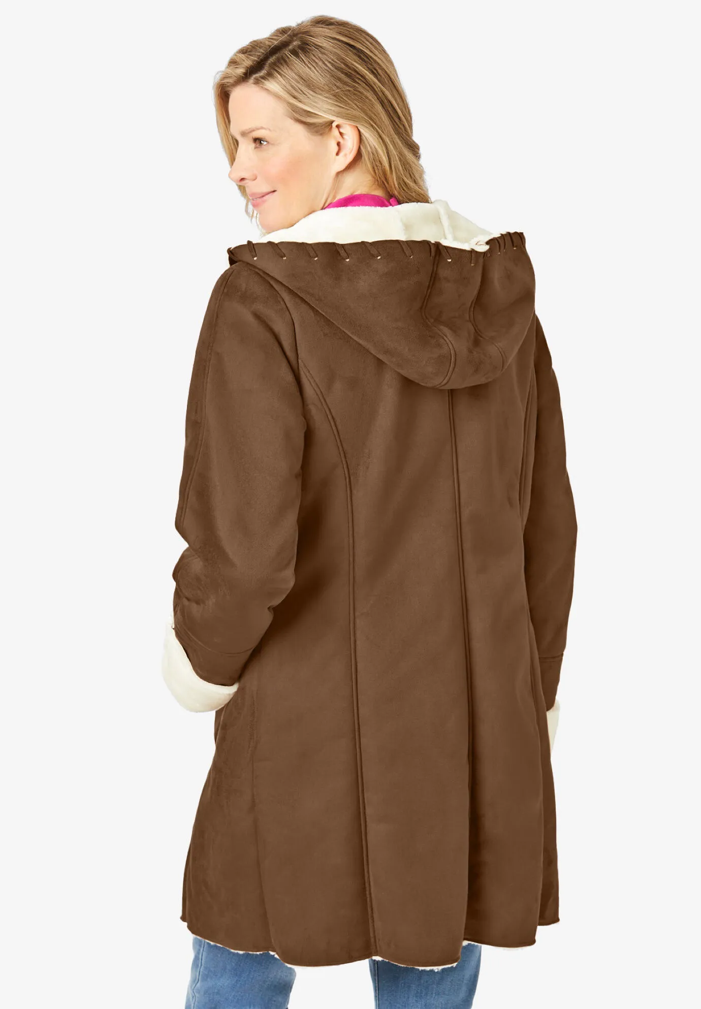 Faux-Shearling Toggle Coat